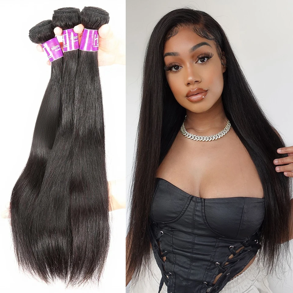 Raw Virgin Brazilian Straight Human Hair Bundles