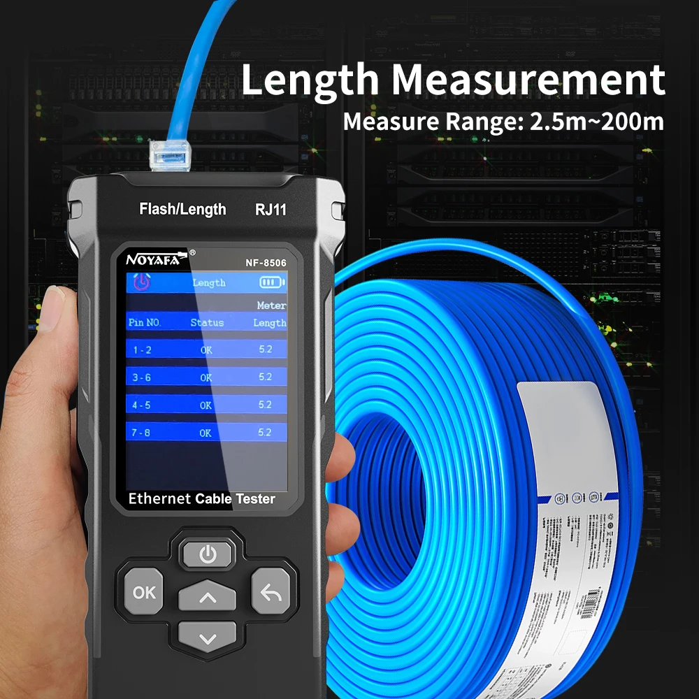 Noyafa Network Cable Tester with IP Scanner/PING Test Ethernet Cable Tester LCD Display Tracker CAT5 CAT6 Networt Tools network cable tester