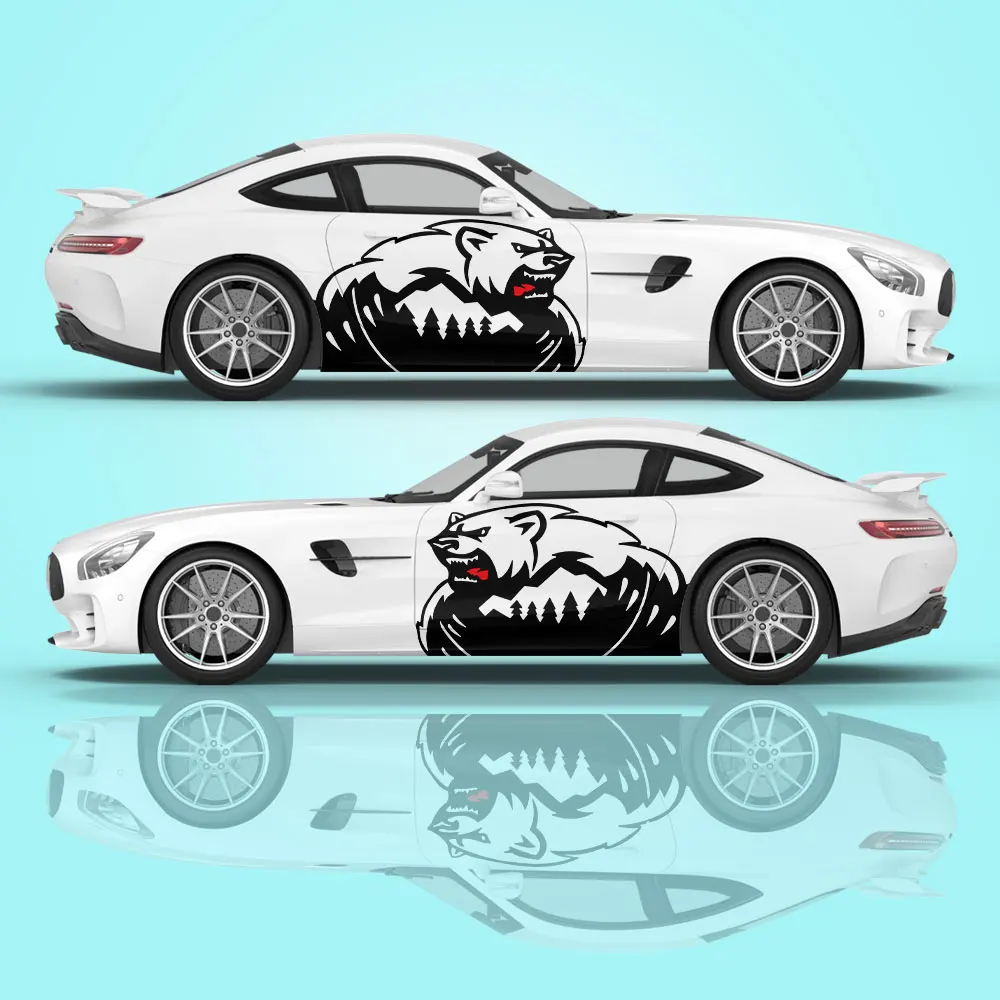 

Violent Bear Car Wrap Sports Car Vehicle Livery Graphic Design Animal Side Door Sticker High Quality Decal