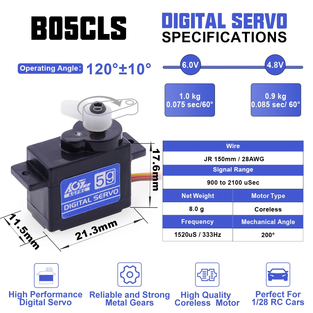 5g Micro Digital Drift Racing Servo para