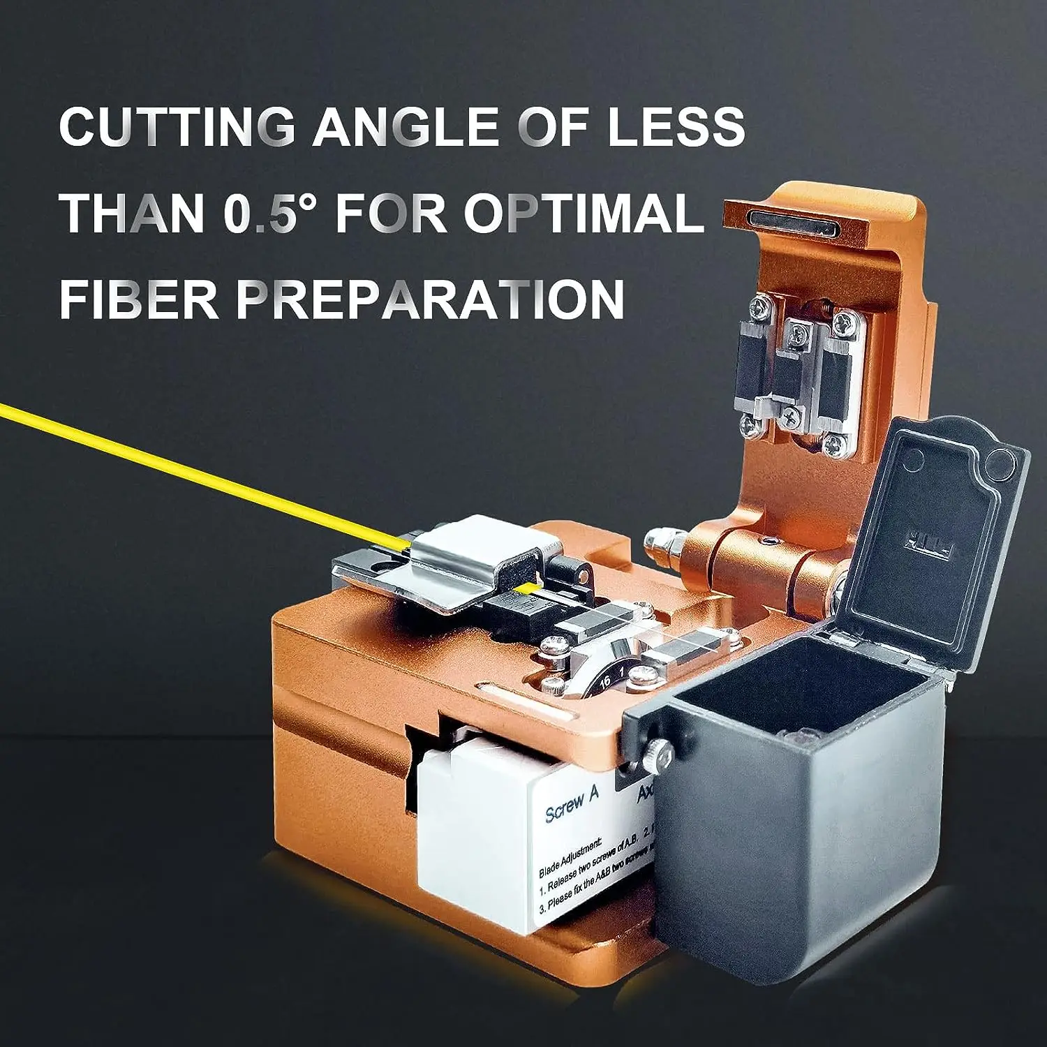 Signal fire Optical Fiber Cleaver, Fiber Optic Knife, High Precision  FTTH Optic Fiber Cutter W/Scrap Collector 48000 cuts