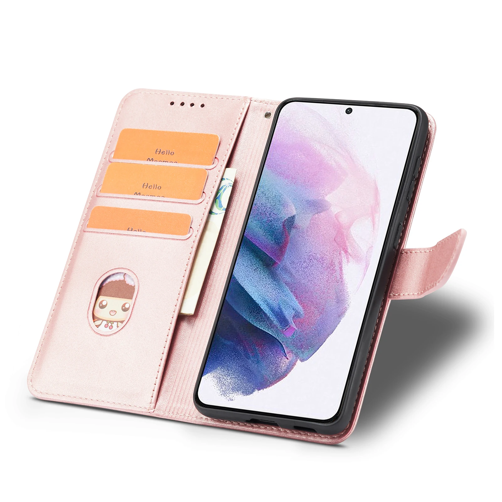 Elegant Leather Flip Case with 3D Deer Design
