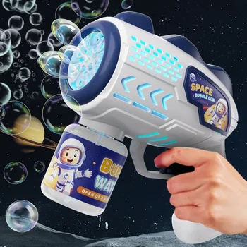 Space Astronauts Fully Automatic Bubble Gun Rocket Bubbles Machine Automatic Blower with Bubble Liquid Toy for Kids Bubble Gift 1