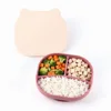 Cartoon Bear Baby Weaning Dishes Anti-Slip BPA-Free Baby Silicone Sucker Plate Easy Clean Portable Toddler Feeding Tableware