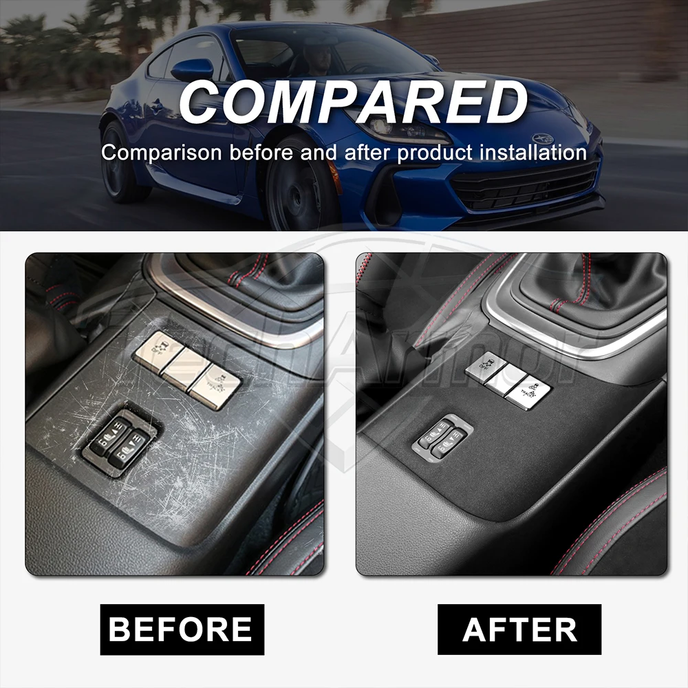 스바루 BRZ 토요타 GR86 2021 2022 2023 2024 2025용 최고급 스웨이드 카시트 열선 버튼 커버 스티커 인테리어 트림 액세서리
