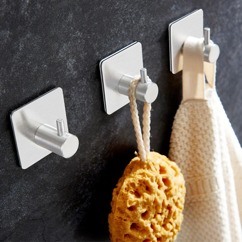 1 PCS Stainless Steel Wall Hooks Towel Clothes Rack Kitchen Bathroom Multi-Purpose Hangers Heavy Duty Hooks
