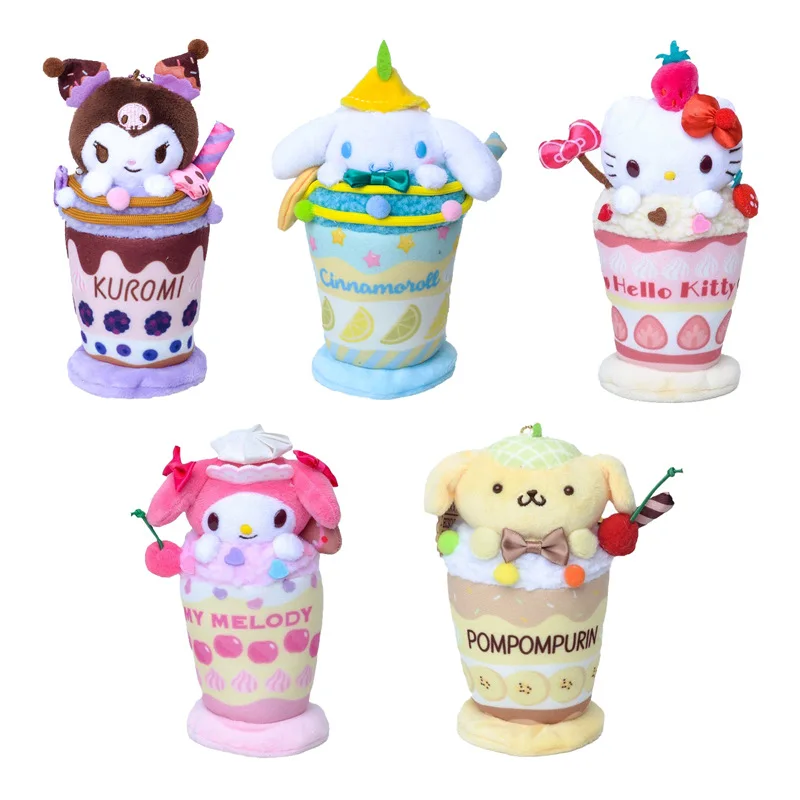 15cm Sanrio Icecream Plush Keychain plush keychain plush doll plush toy key chain Dolls Bag Hangings Kuromi Cinnamoroll Mymelody KT Plush toys Christmas Birthday Gifts
