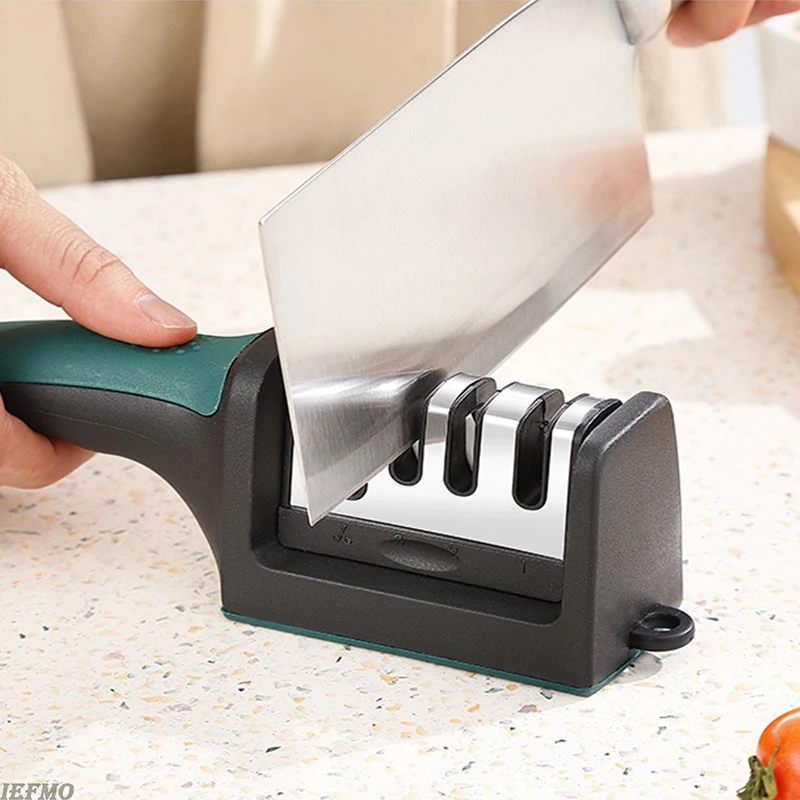 1Pc Tungsten Steel Four-stage Whetstone Household Kitchen Knife Stainless Steel Sharpening Rod Multi-function Sharpening