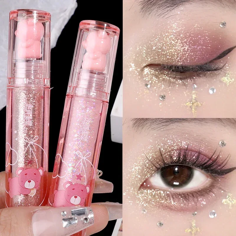 Pearlescent Liquid Eyeshadow Waterproof Glitter Highlighter Liquid Eye Shadow Eyeliner Lying Silkworm Lasting Shiny Eyes Makeup