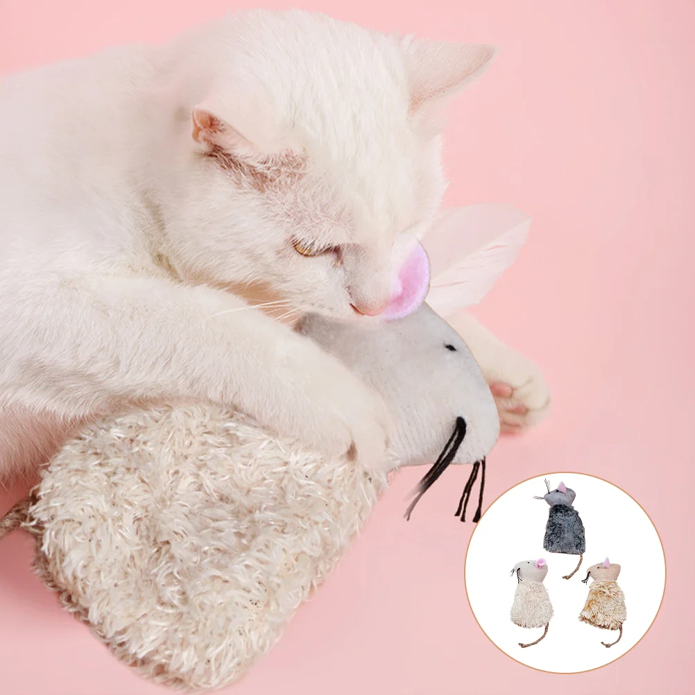 

3 Pcs Cat Kangaroo Toy Plush Chewing Toys Interactive Molar Puppy Luxury Bite Resistant Kitten Catnip