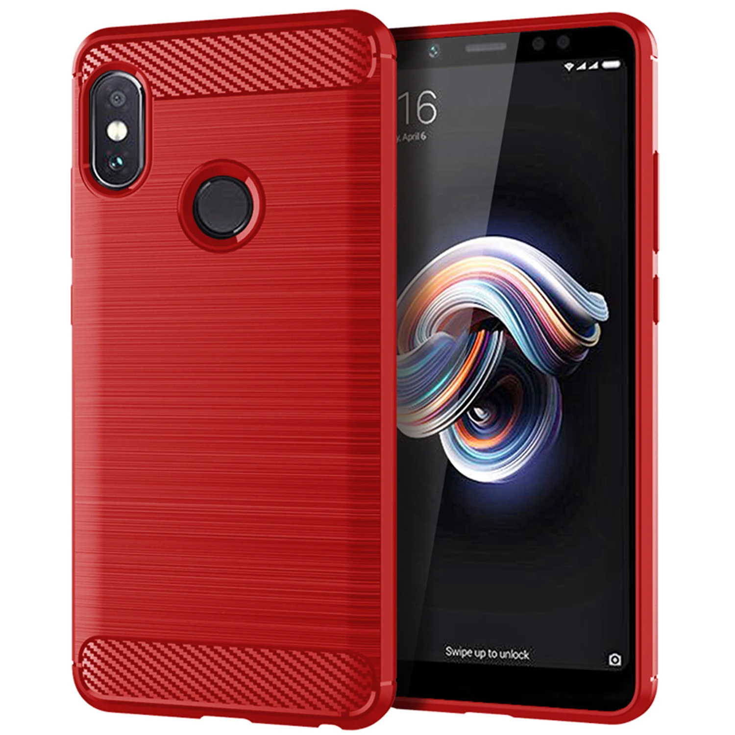 Casing silikon modis untuk Redmi Note Pro penutup serat Cabon