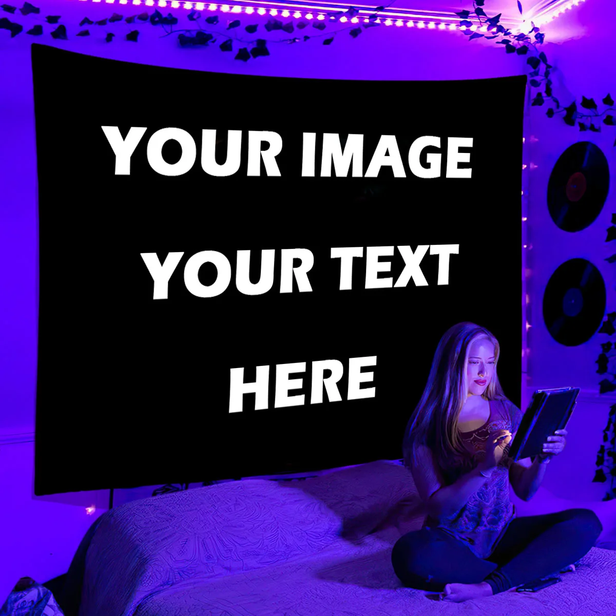 Custom Uv Blacklight Tapestry Personalized Image Tapestries Diy