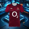 3D Printed 25 England Rugby Team Jerseys Men's and Women's Training Uniforms Breathable and Trendy Casual T-shirts 2