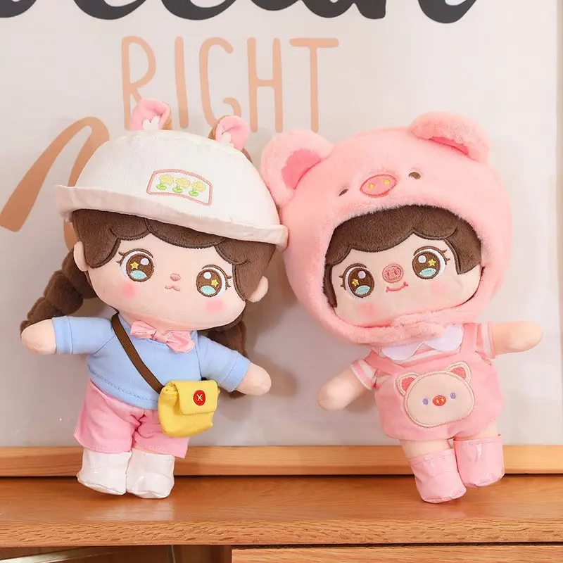 Kawaii Pink Pig Hat IDol Cotton Doll Spring Outfit Star Dolls Stuffed Baby Plushies Soft Kids Toys for Girls Collection Gifts одеяло лебяжий пух soft collection р 110х140