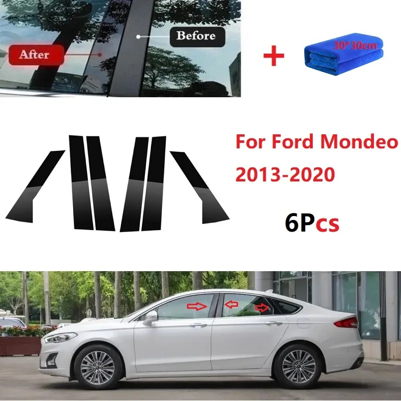 

6 шт., наклейка на столб для Ford Mondeo 2013-2020