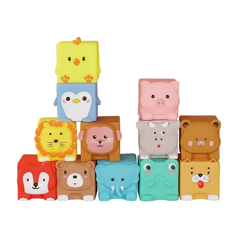 Stacking Toys 6 Pcs Kids Cute Animals Blocks
