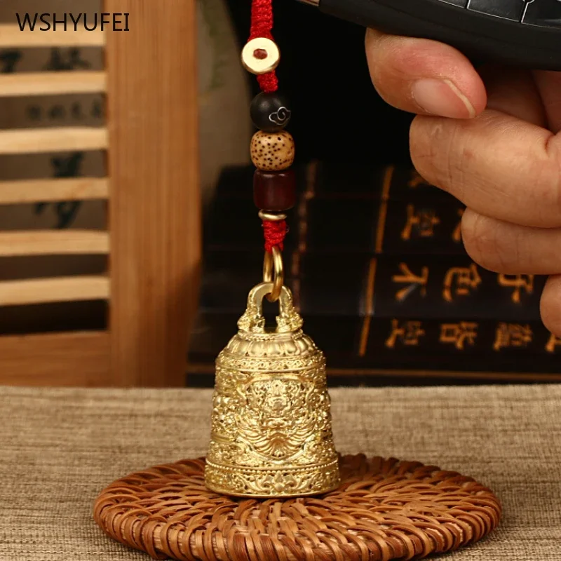 1 pc brass Zhong Kui Bell Car keychain Car mounted pendant Car tassel pendant Daily gift giving Room wall decoration Aesthetics 3