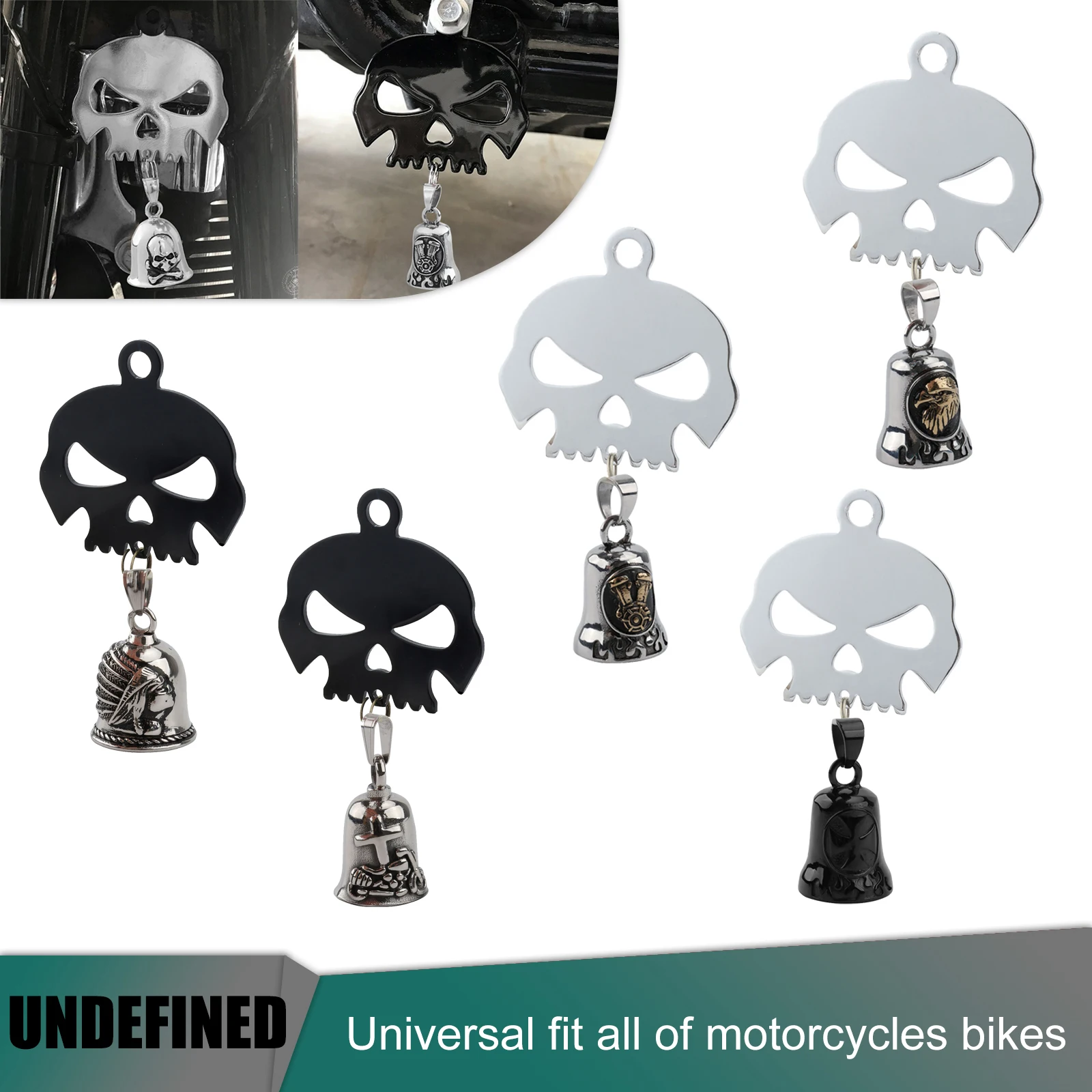 

Motorcycle Skull Bell Hanger Mount Eagle Cross Cool Biker Guard Bell For Harley Sportster Dyna Softail Fatboy Touring Road King