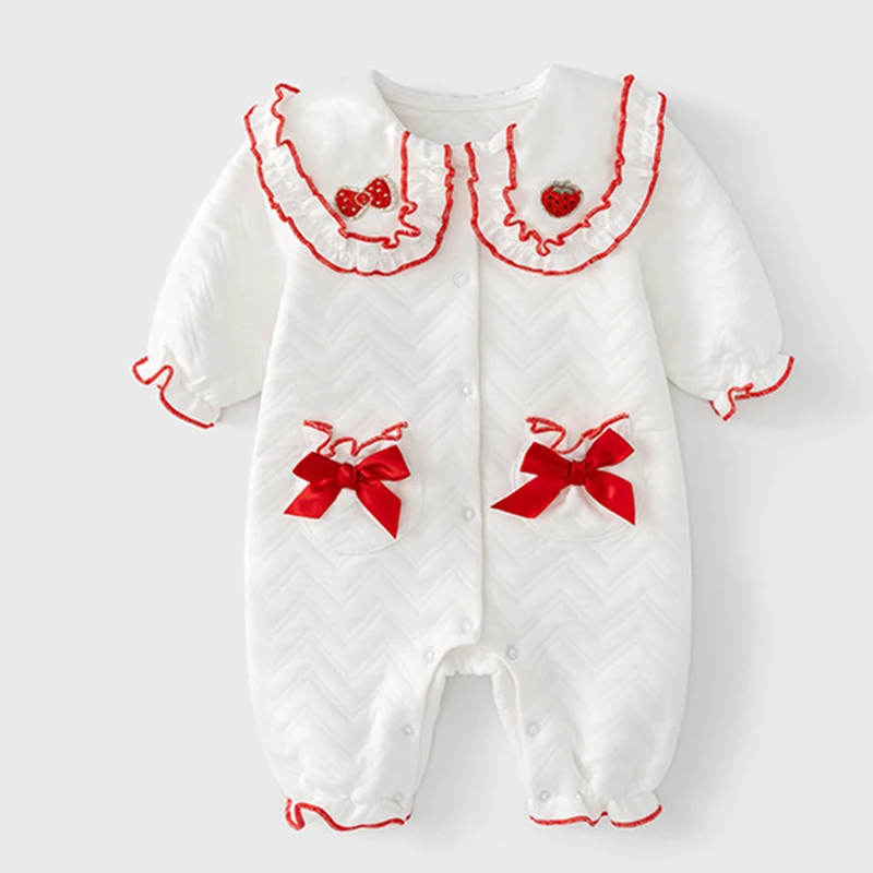 Winter Newborn Baby Girl Thick Clothing Infant Baby Girls Jumpsuit