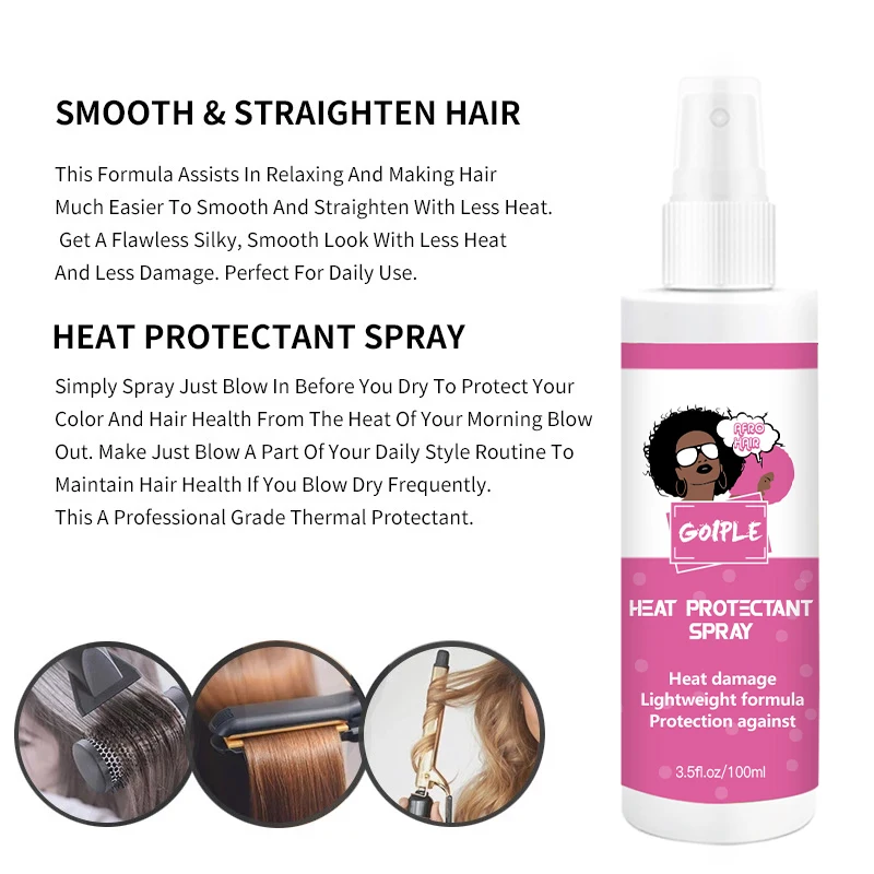 Heat Protectant Spray Thermal and UV Protection Serum For Damage Hair Moisturizing Treatment Repair Conditioner hair protection spray 100ML