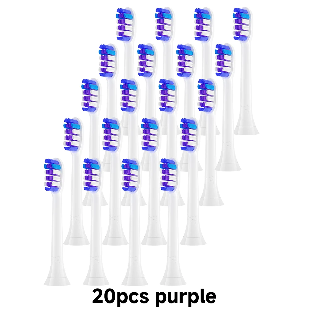 필립스 교체용 전동 칫솔 헤드 6500 6100 5300과 호환되는 교체용 칫솔 헤드 20개