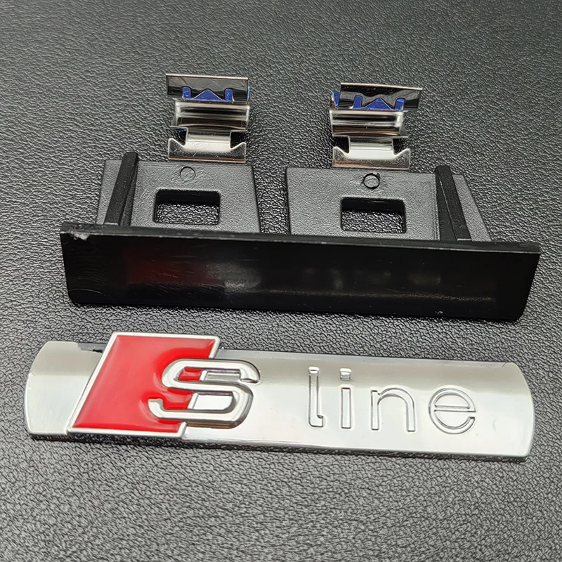 3D Metal SLine Logo S LINE Badge Car Front Grille Emblem For Audi Q3 Q5 Q7 A1 A2 A3 A4 A5 S3 S5 SQ5 SQ7 TT S Line Accessories