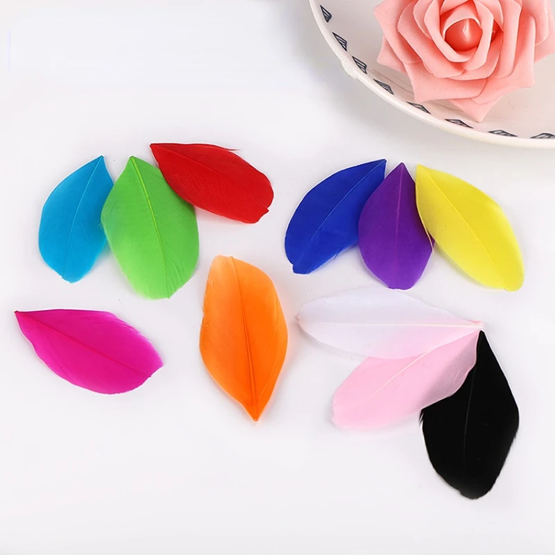 

100Pcs Colorful Natural Goose Feathers Plumes 4-8cm Swan Feather Plume for Home Decoration Craft DIY Wedding Jewelry Accessories