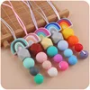 Baby Teether Food Grade Silicone Beads Nursing Mom Necklace Baby Gift BPA Free baby gum chewing pendant Accessories Toys 1