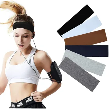 2pcs Elastic Cotton Headbands Fashion Headbands Ladies Men Solid Running Fitness, Yoga Headbands Stretch Makeup Hair Accessories