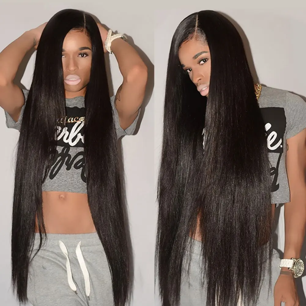 Cheap 30 Inch Straight Lace Front Human Hair Wig 13x4 HD Transparent Lace Frontal Wigs Pre Plucked Peruvian 4x4 Lace Closure Wig