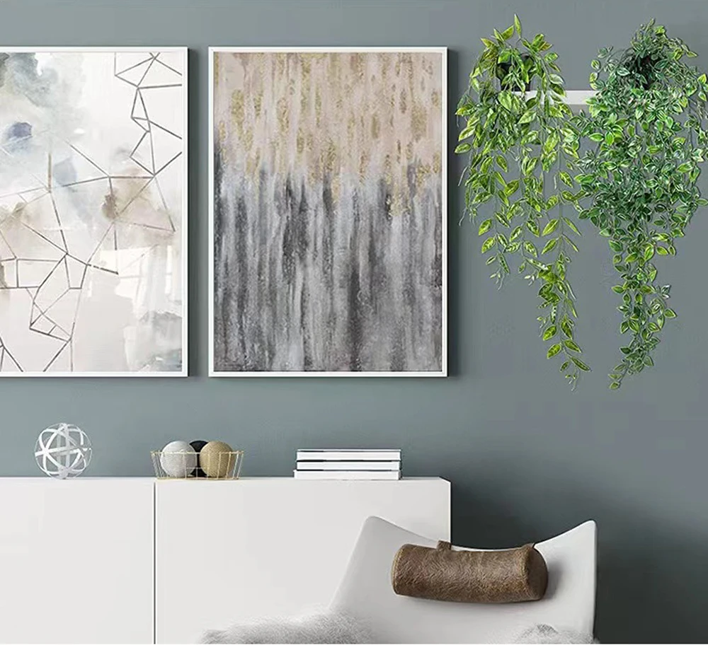 1pc künstliche Eukalyptus Rattan hängende Pflanze Topf grüne Pflanze Mandala Rebe geeignet für Wand zimmer Home Interior Regal Dekor – Detail 23