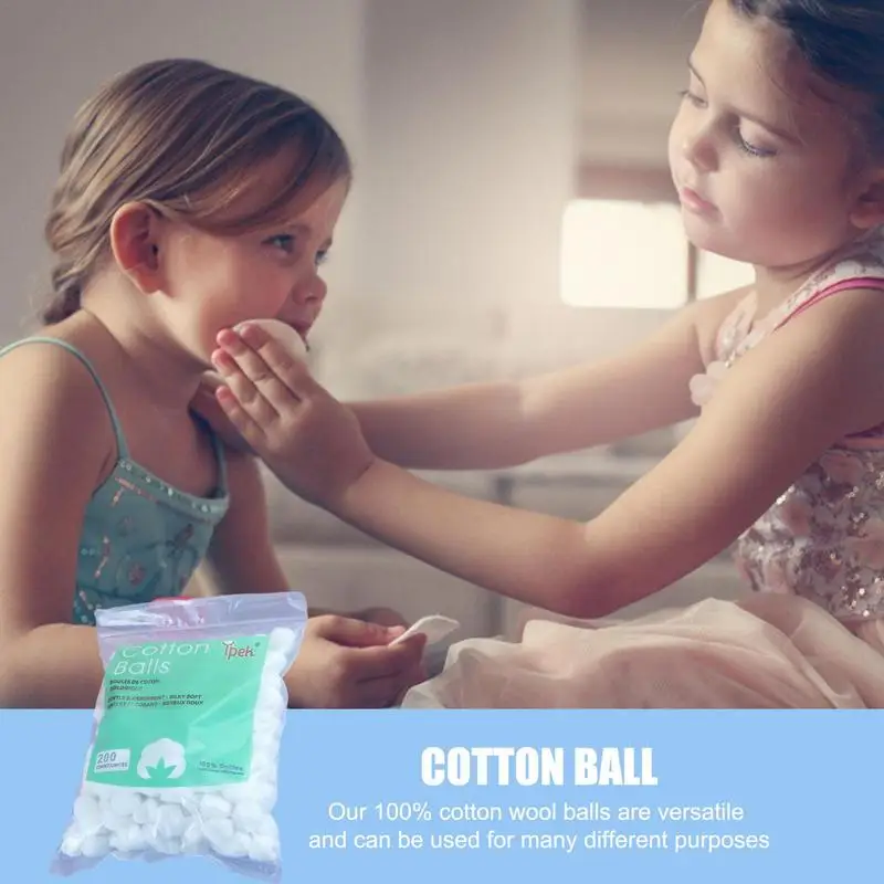 100/200PCS White Cotton Balls Beauty Personal Cares Small Cotton Balls Baby Cares Nail Polish Remover Home Accessories 4