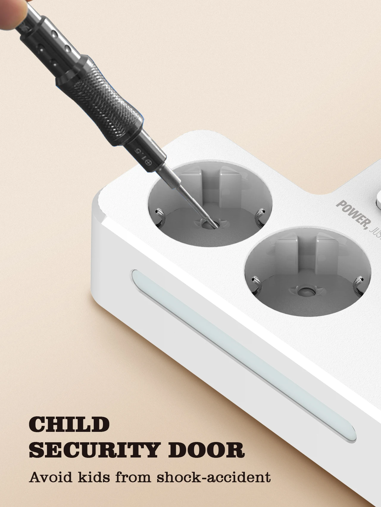 Power Strip European Plug Extension 20W PD 3 USB 2AC Outlet Extender Adapter Touch Night Lamp EU Standard Wall Socket