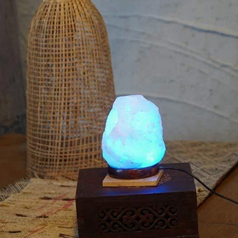 

Himalayas Crystal Salt Lamp Colorful Color Changing USB Natural Salt Lamp Atmosphere Mineral Salt Lapm Atmosphere Lamp