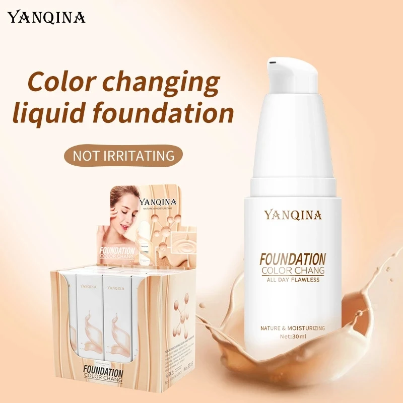 

YANQINA Temperature Change Skin Color Liquid Foundation Brightening Color Concealer Liquid Delicate Makeup
