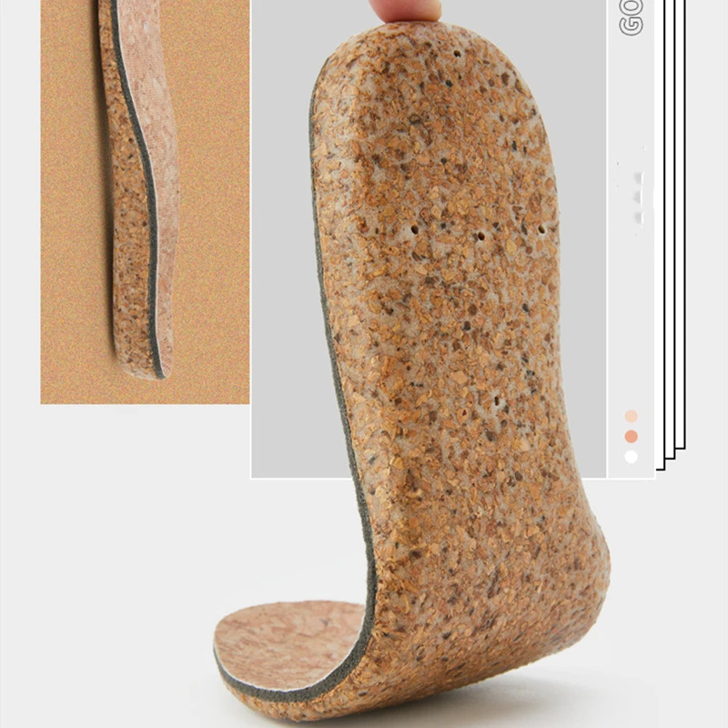 Orthopedic Cork Insole For Feet Ease Pressure Of Air Movement Damping Shock Absorption Cushion Cushion Padding Insole for Unisex