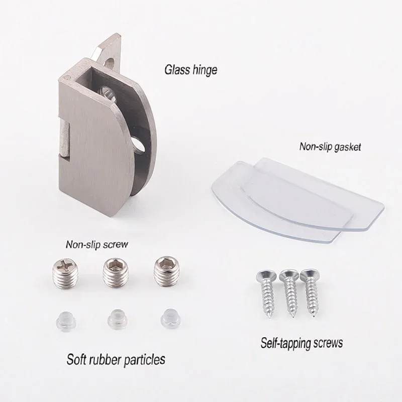Door Hinges 1 Piece Glass Cupboard Display Wine Furniture Hardware Cabinet Gate Clamp Punch-free