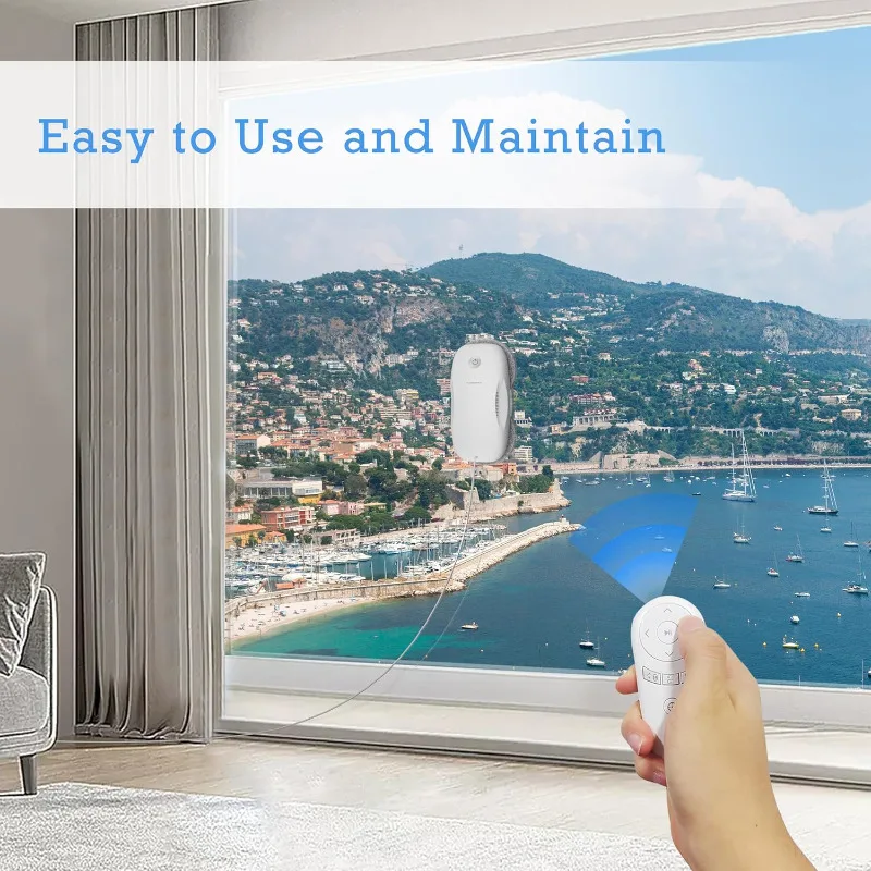 Tosima W2 Window Cleaner Robot, Automatic Cleaning with Intelligent Path Planning,3800Pa Suction Power,Edge Detection Technology 4