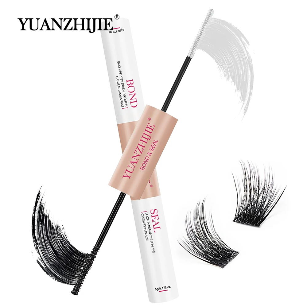 Yuanzhijie 2 In1 10Ml Cluster Colla Per Ciglia Bond And Seal Segmento Ad Asciugatura Rapida Lash Adesivo Ritenzione Rivestimento Colla Impermeabile Fa