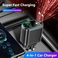 One-to-five vehicle mobile phone charger, supporting super-fast charging, with ambient light and starry sky light