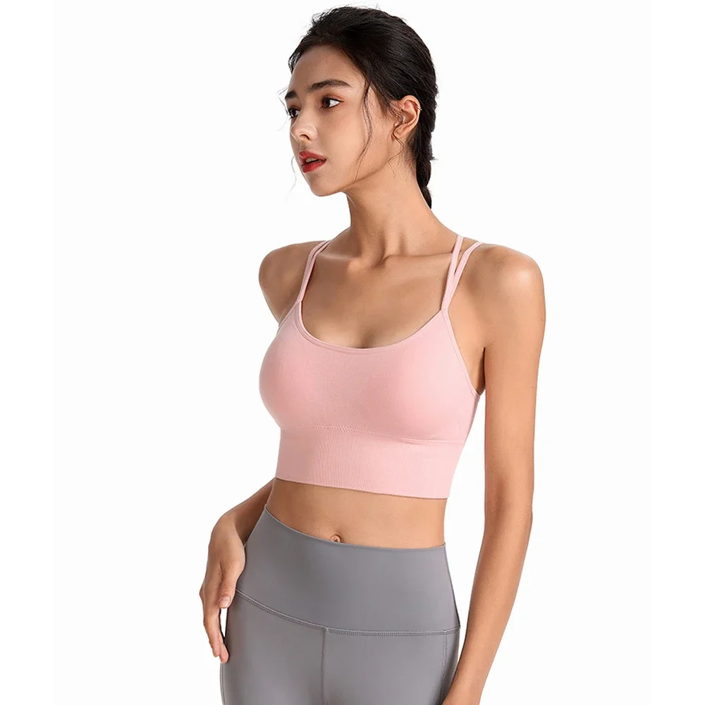 JUUMMP 1Pcs Cross Back Sport Bras for Women -Wirefree Padded,Criss Cross  Cropped Bras for Yoga Workout Fitness Low Impact - AliExpress