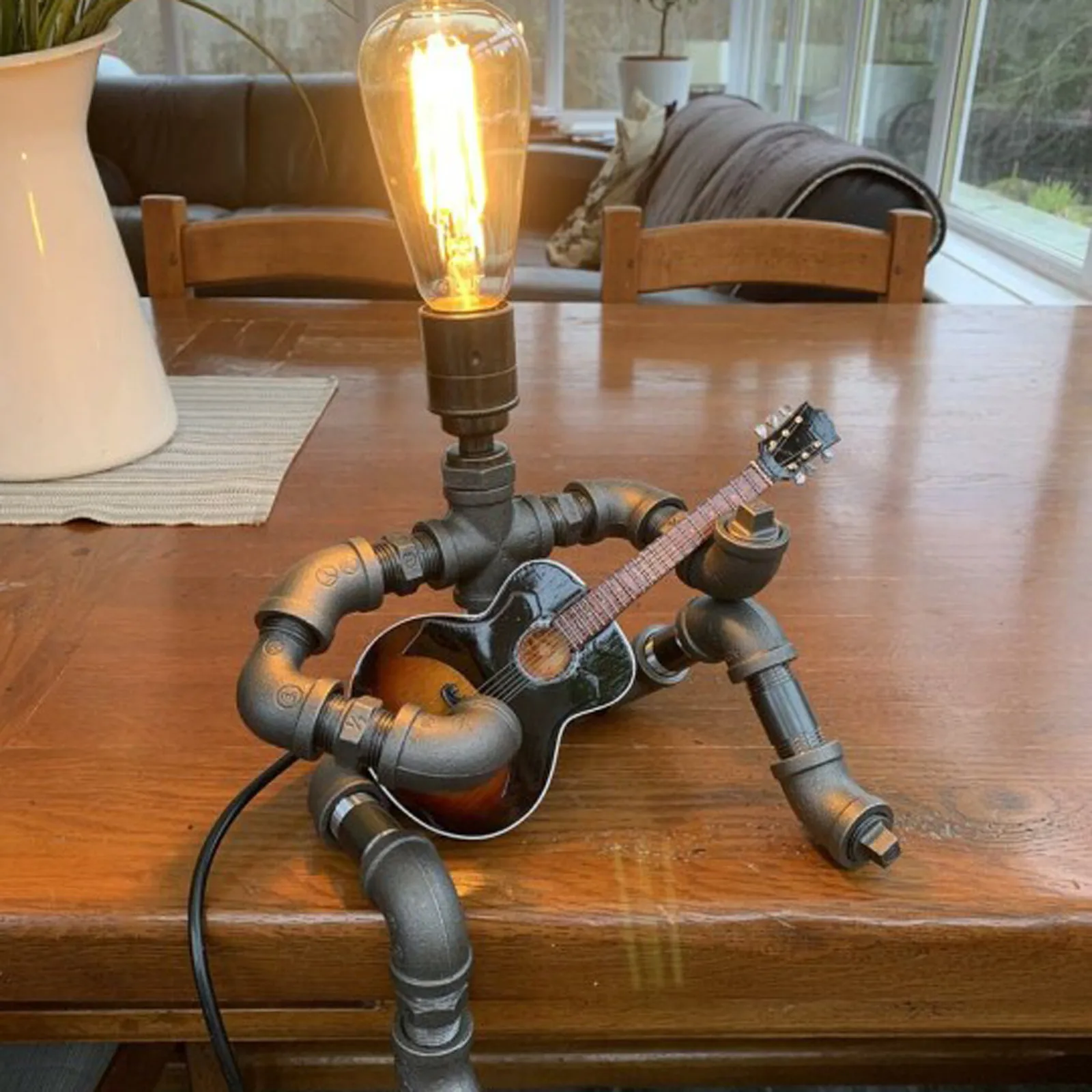 With guitar