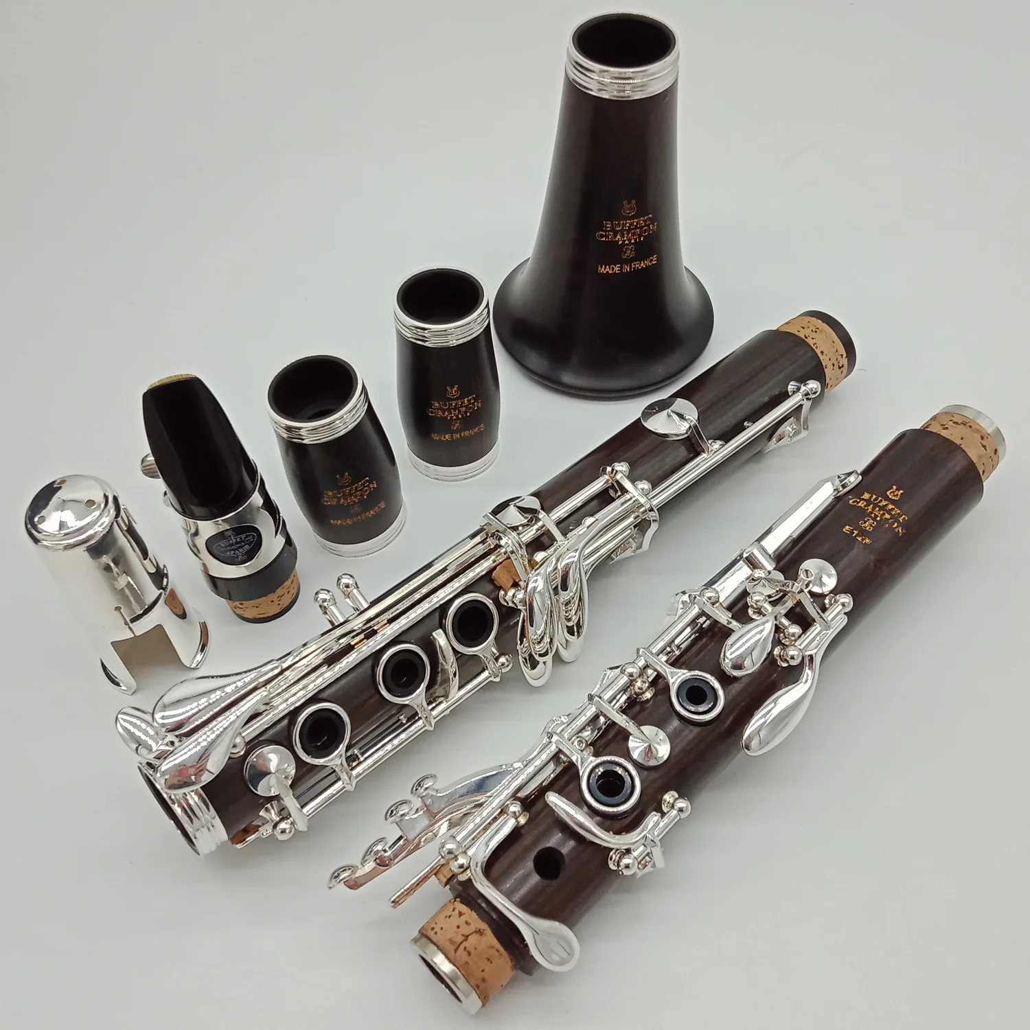 De Xin Professional Bb Clarinet E12F Ebony Wood Clarinets Nickel Silver Key Musical Instruments Case Mouthpiece Reeds