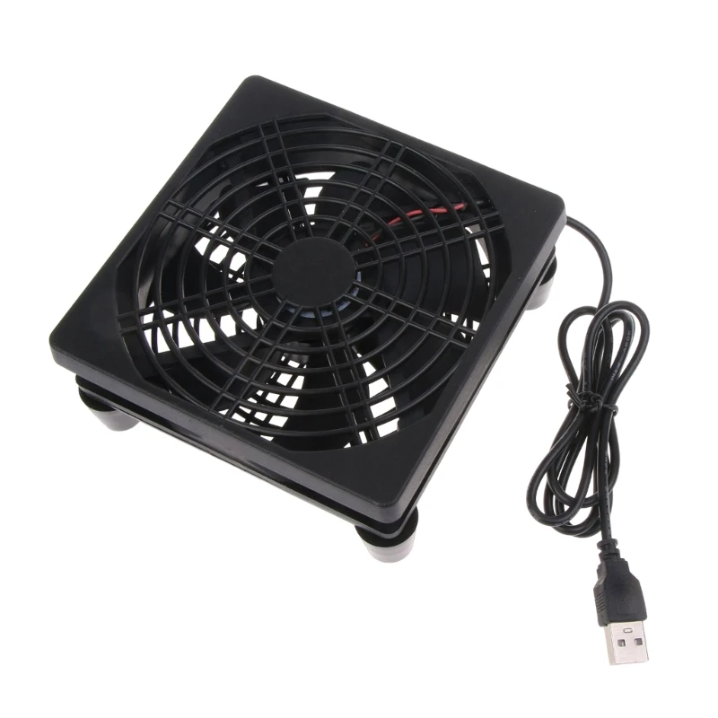 120mm Cooling Fan USB Powered Low Noise 5V 12cm PC Computer Heatsink Fan for Router Optical Set-top Box Computer