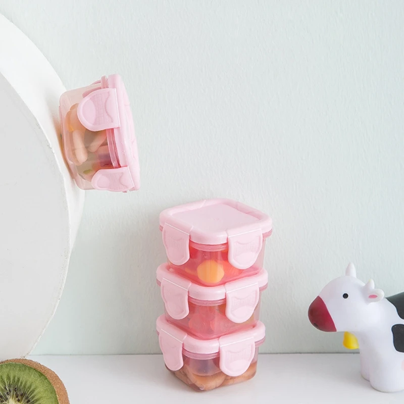 Pack of 4 Baby Food Jars with Lids Freezer Storage Milk Powder Food Container Reusable Small PP Baby Containers
