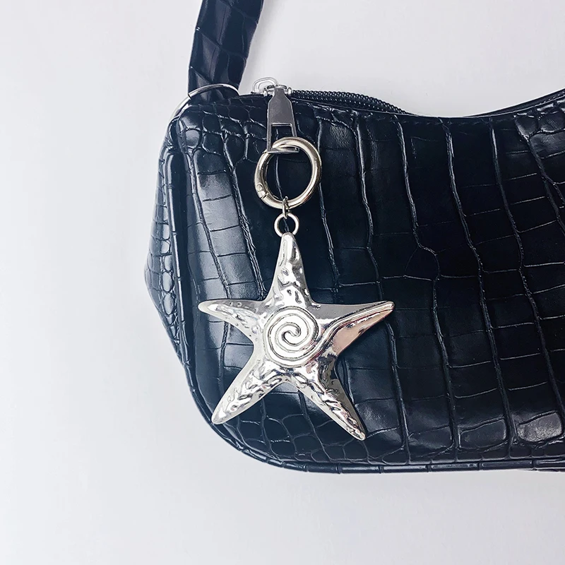 Portachiavi a forma di stella marina oceanica, accessori Y2k
