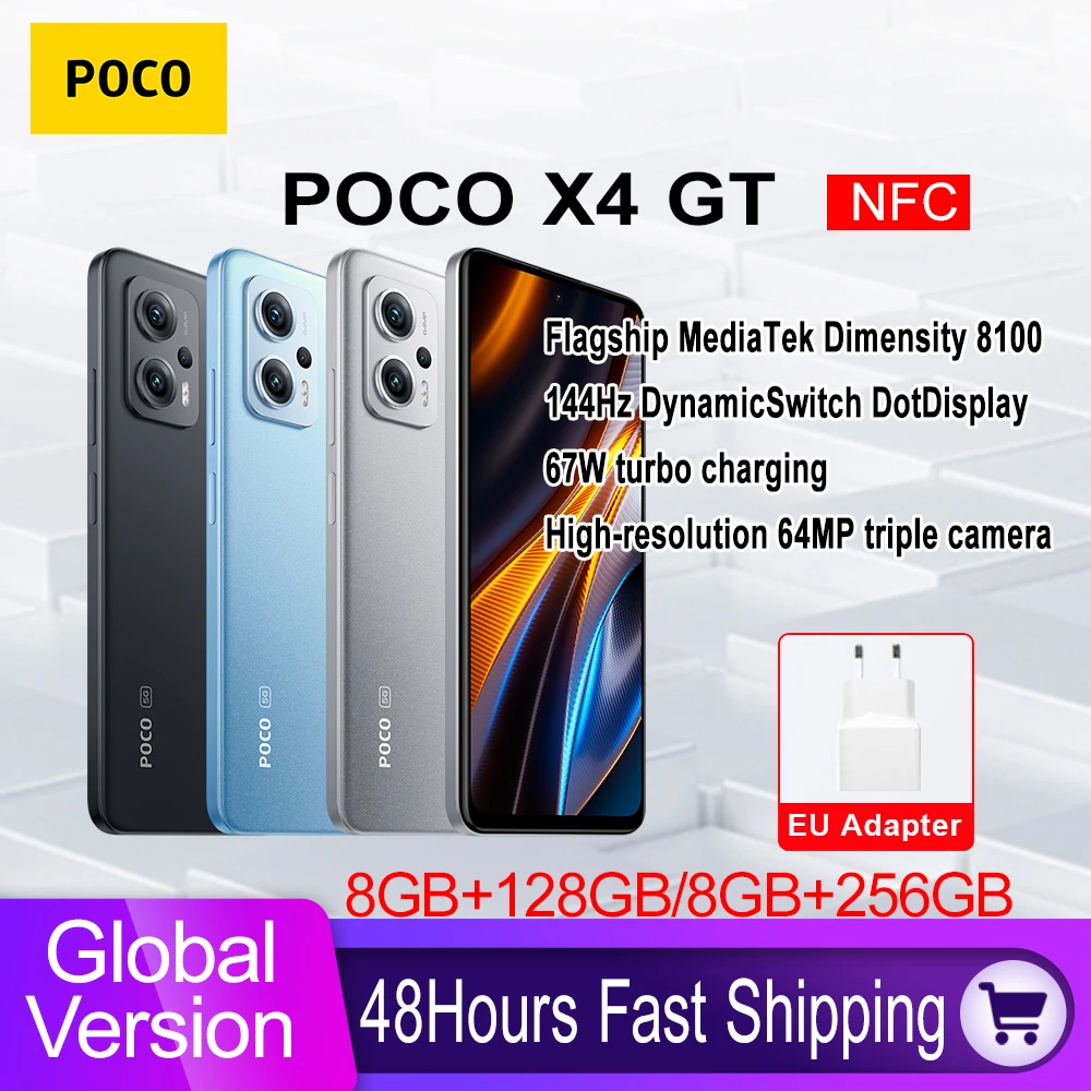 POCO teléfono inteligente X4 GT 5G versión Global, 128GB/256GB ...