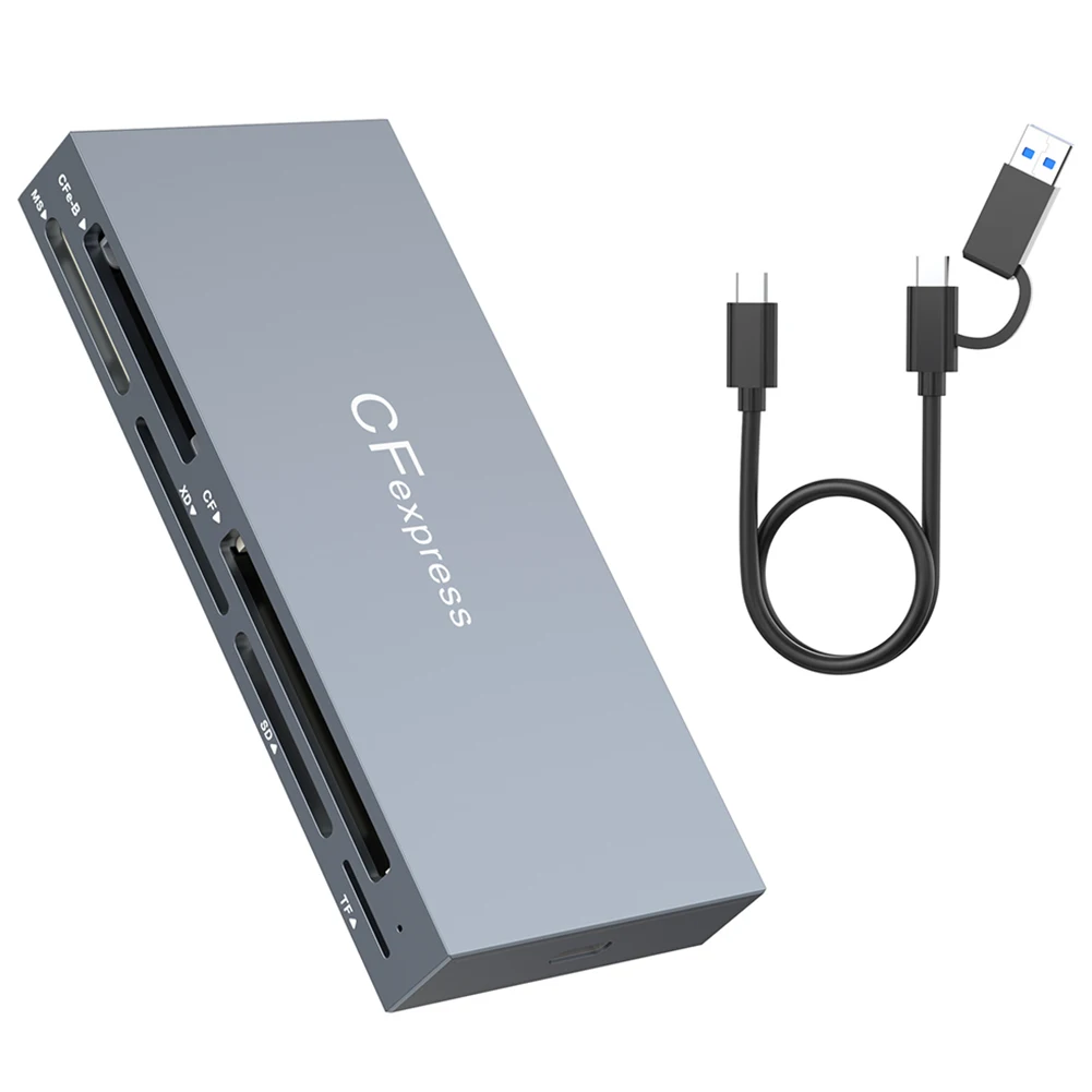 케이블 포함 메모리 카드 리더, 6 in 1 CFexpress B 타입, CF, XD, MS, SD, TF, 10Gbps