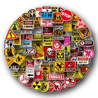 50/100pcs Cartoon Warning Stickers Danger Banning Skateboard Guitar Laptop Motorcycle Car Classic Toy Cool Decals Sticker 2