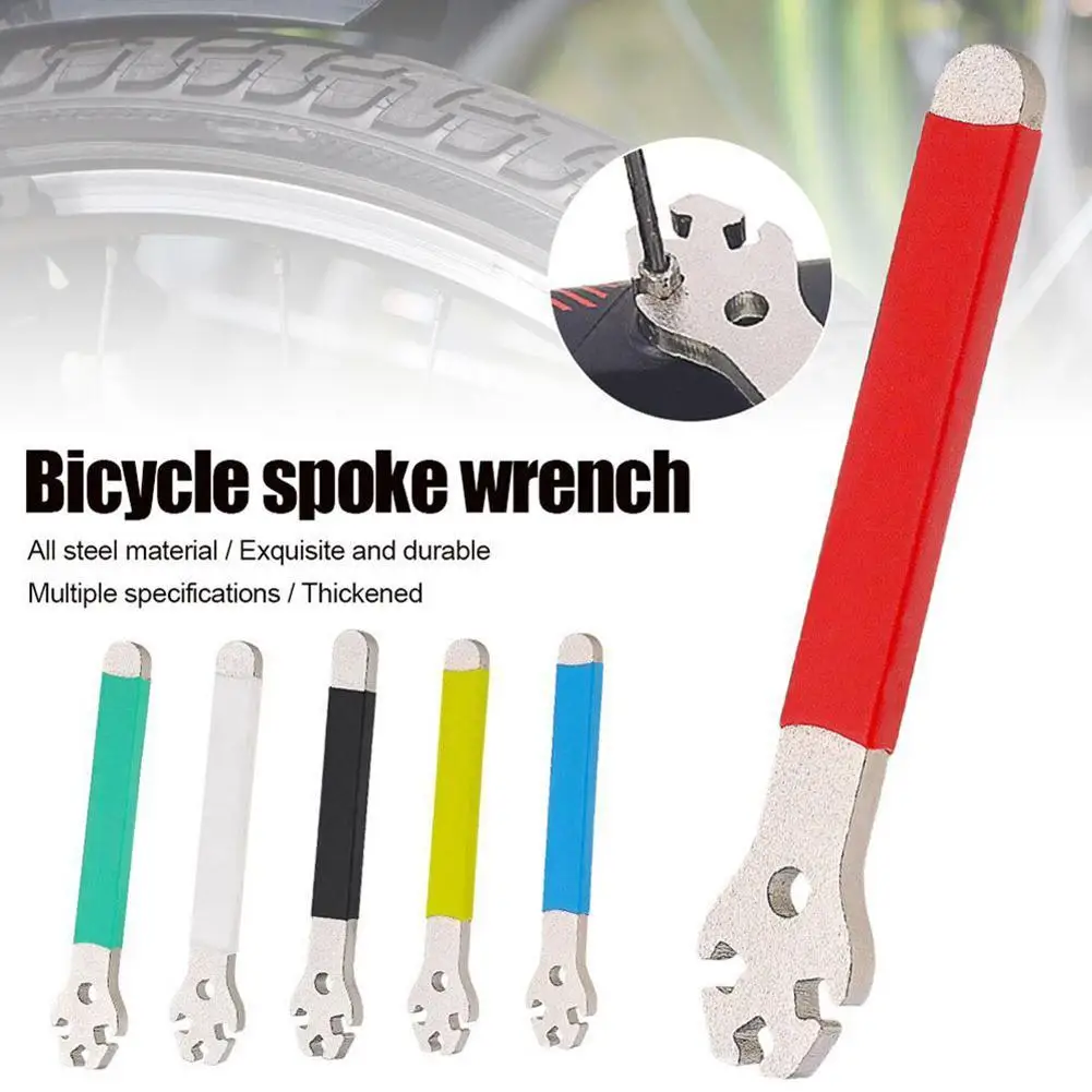 

1pcs Bike Wheel Rim Spanner Multifunctional Bicycle Tools Spoke Fastening Wrench Tension Correction Repair A0M4